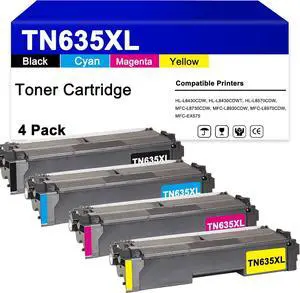 TN635 TN635XL High Yield Toner Cartridge Replacement for Brother TN635XL Toner Work for HL-L8430CDW, HL-L8430CDWT, HL-L8570CDW,MFC-L8730CDW, MFC-L8930CDW, MFC-L8970CDW and MFC-EX575 Printers4 Pack TN635 TN635XL High Yield Toner Cartridge Replacement for Brother TN635XL Toner Work for HL-L8430CDW, HL-L8430CDWT, HL-L8570CDW,MFC-L8730CDW, MFC-L8930CDW, MFC-L8970CDW and MFC-EX575 Printers4 Pack
