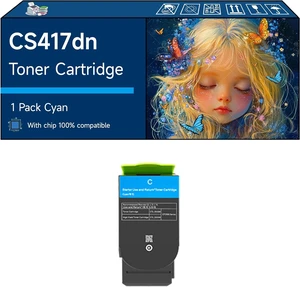 Compatible with Lexmark CS417dn Toner Cartridge Work for Lexmark CS317dn CX317dn CS417dn CX417de CS517de Printers (1 Pack Cyan) Compatible with Lexmark CS417dn Toner Cartridge Work for Lexmark CS317dn CX317dn CS417dn CX417de CS517de Printers (1 Pack Cyan)
