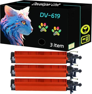 High Yield DV-619 Developer Unit Compatible for Konica Minolta bizhub C458 C658 C558 Printers, Clearly Print (3 Pack Black) High Yield DV-619 Developer Unit Compatible for Konica Minolta bizhub C458 C658 C558 Printers, Clearly Print (3 Pack Black)