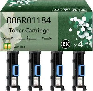 006R01184 Toner Cartridge Compatible for Xerox WorkCentre Pro 133 123 128 Printers, Bright Colors, High Yield 40000 Pages, with Chips (4 Pack Black) 006R01184 Toner Cartridge Compatible for Xerox WorkCentre Pro 133 123 128 Printers, Bright Colors, High Yield 40000 Pages, with Chips (4 Pack Black)
