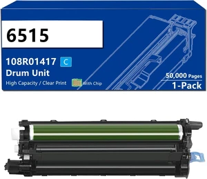 6515 Drum Unit Replacement for 108R01420 108R01417 108R01418 108R01419 Drum Cartridge Compatible for Xerox Phaser 6510 WorkCentre 6515 Printer, High-Yield 50,000 Pages with Chip Cyan-1 Pack 6515 Drum Unit Replacement for 108R01420 108R01417 108R01418 108R01419 Drum Cartridge Compatible for Xerox Phaser 6510 WorkCentre 6515 Printer, High-Yield 50,000 Pages with Chip Cyan-1 Pack