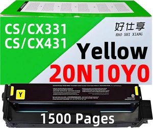 CS331 CS431 Toner Cartridge Replacement 20N10K0 20N10C0 20N10M0 20N10Y0 Compatible for Lexmark CS331 CX331 CS331dw CS331adwe CX331adwe CX431 CS431 CS431dw CX431adw Printer (Yellow Toner 1500Pages) CS331 CS431 Toner Cartridge Replacement 20N10K0 20N10C0 20N10M0 20N10Y0 Compatible for Lexmark CS331 CX331 CS331dw CS331adwe CX331adwe CX431 CS431 CS431dw CX431adw Printer (Yellow Toner 1500Pages)