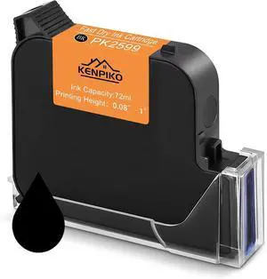 72ml Black Fast Dry Ink Cartridge PK2599 for 1 Inch Print Height Handheld Inkjet Printer KP008, 1inch/25.4mm Solvent Quick-Drying Ink Cartridge Replacement - Black 72ml Black Fast Dry Ink Cartridge PK2599 for 1 Inch Print Height Handheld Inkjet Printer KP008, 1inch/25.4mm Solvent Quick-Drying Ink Cartridge Replacement - Black