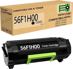 K-ZIN 56F1H00 Black High-Yield Toner Cartridge with Chip | 15,000 Page Yield Compatible with Lexmark MS321/MS421/MS521/MS621 & MX Series Printers Remanufactured 56F1H00-IPS 56F1U00 56F1X00 Replacement K-ZIN 56F1H00 Black High-Yield Toner Cartridge with Chip | 15,000 Page Yield Compatible with Lexmark MS321/MS421/MS521/MS621 & MX Series Printers Remanufactured 56F1H00-IPS 56F1U00 56F1X00 Replacement