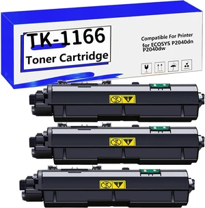 for Kyocera Tk1166 TK-1160 1161 1162 TK-1164 1166 1168 ( TK1160) High Yield Black Toner Cartridge for ECOSYS P2040dn P2040dw 3-Pack for Kyocera Tk1166 TK-1160 1161 1162 TK-1164 1166 1168 ( TK1160) High Yield Black Toner Cartridge for ECOSYS P2040dn P2040dw 3-Pack