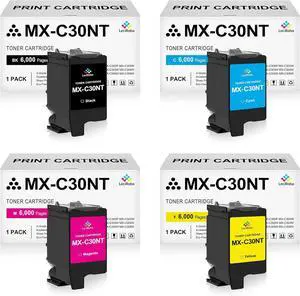 LeciRoba Toner Cartridges Replacement for Sharp MX-C30 MX-C30NT MXC30NT MXC30NT MXC30NTB MXC30NTC MXC30NTM MXC30NTY for Sharp MX-C250F C300P C300W C301W C303W C304W C305W C306W Printer Ink (4 Pack) LeciRoba Toner Cartridges Replacement for Sharp MX-C30 MX-C30NT MXC30NT MXC30NT MXC30NTB MXC30NTC MXC30NTM MXC30NTY for Sharp MX-C250F C300P C300W C301W C303W C304W C305W C306W Printer Ink (4 Pack)