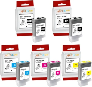 PFI-107 Ink Replacement Compatible for Canon PFI-107 Ink Cartridges for Canon IPF670 IPF680 IP685 IPF770 IPF780 IPF785 Printer (5PK, MBK/BK/C/M/Y PFI107) PFI-107 Ink Replacement Compatible for Canon PFI-107 Ink Cartridges for Canon IPF670 IPF680 IP685 IPF770 IPF780 IPF785 Printer (5PK, MBK/BK/C/M/Y PFI107)
