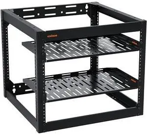 ECHOGEAR 10U Network Rack - Wall Mountable Heavy Duty 4 Post Design Holds All Your Networking & AV Gear - Open Frame Design Includes 2 1U Vented Shelves & Mounting Hardware ECHOGEAR 10U Network Rack - Wall Mountable Heavy Duty 4 Post Design Holds All Your Networking & AV Gear - Open Frame Design Includes 2 1U Vented Shelves & Mounting Hardware