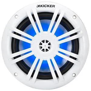 KICKER 51KM604WL 6.5"(165mm) Marine Coaxial Speaker, .5"(13mm) Tweeter, RGB LED Lighting, White Grilles, 4-Ohms, 50 Watts RMS, 150 Watts Peak, One Pair KICKER 51KM604WL 6.5"(165mm) Marine Coaxial Speaker, .5"(13mm) Tweeter, RGB LED Lighting, White Grilles, 4-Ohms, 50 Watts RMS, 150 Watts Peak, One Pair