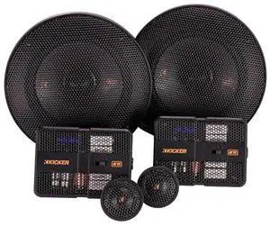 KICKER 51KSS504 Component Speaker System, 2-Way Design, Two - 5.25" Woofers, Two - 1" Tweeters, Two - External 12dB Crossovers, 100 Watts RMS, 200 Watts Peak KICKER 51KSS504 Component Speaker System, 2-Way Design, Two - 5.25" Woofers, Two - 1" Tweeters, Two - External 12dB Crossovers, 100 Watts RMS, 200 Watts Peak