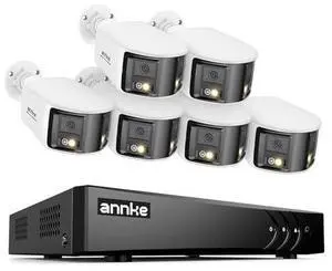 ANNKE 3K Lite H.265+ Security DVR Recorder with 6 Pack 5MP Analog Dual-Lens Security Camera, 180°Wide Angle, Smart Dual Light ANNKE 3K Lite H.265+ Security DVR Recorder with 6 Pack 5MP Analog Dual-Lens Security Camera, 180°Wide Angle, Smart Dual Light
