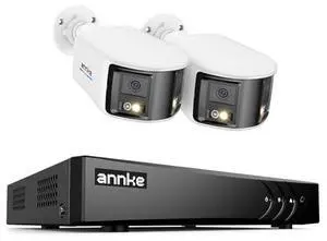 ANNKE 3K Lite H.265+ Security DVR Recorder with 2 Pack 5MP Analog Dual-Lens Security Camera, 180°Wide Angle, Smart Dual Light ANNKE 3K Lite H.265+ Security DVR Recorder with 2 Pack 5MP Analog Dual-Lens Security Camera, 180°Wide Angle, Smart Dual Light