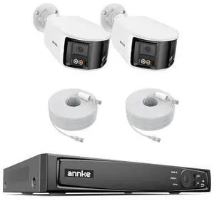 ANNKE 12MP 8CH PoE NVR, 2pcs 4K Dual Lens IP Camera, Smart AI Network Video Recorder, Support up to 8X IP Cameras, 24/7 Recording, RTSP ANNKE 12MP 8CH PoE NVR, 2pcs 4K Dual Lens IP Camera, Smart AI Network Video Recorder, Support up to 8X IP Cameras, 24/7 Recording, RTSP