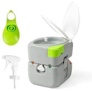 VINGLI Portable 5.8 Gallon Camping Toilet with Hand Spray,Large Capacity Tank for Camping,Boat/Truck (Grey, 5.8 Gallon) VINGLI Portable 5.8 Gallon Camping Toilet with Hand Spray,Large Capacity Tank for Camping,Boat/Truck (Grey, 5.8 Gallon)