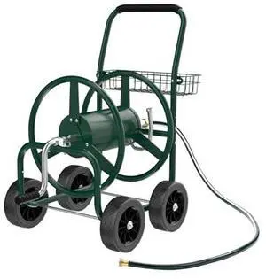 VINGLI 4-Wheel Garden Hose Reel Cart with Storage Basket, Portable Residential Hose Reel Cart, Lawn Watering, for Garden Backyard and Farm (Green 250FT) VINGLI 4-Wheel Garden Hose Reel Cart with Storage Basket, Portable Residential Hose Reel Cart, Lawn Watering, for Garden Backyard and Farm (Green 250FT)