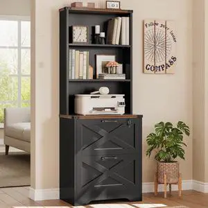 2 Drawer File Cabinet with Lock, Wood Filing Cabinet fits Letter, Legal, A4 Size, Hanging File Folders, Farmhouse File Cabinets for Home Office with Adjustable Storage Shelf (Black) 2 Drawer File Cabinet with Lock, Wood Filing Cabinet fits Letter, Legal, A4 Size, Hanging File Folders, Farmhouse File Cabinets for Home Office with Adjustable Storage Shelf (Black)