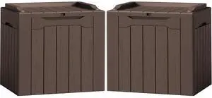 2 Pack Deck Box 31 Gallon Waterproof Resin Storage Box with Lid Indoor Outdoor Delivery Box Storage Bin for Patio Cushions (Deep Brown) 2 Pack Deck Box 31 Gallon Waterproof Resin Storage Box with Lid Indoor Outdoor Delivery Box Storage Bin for Patio Cushions (Deep Brown)
