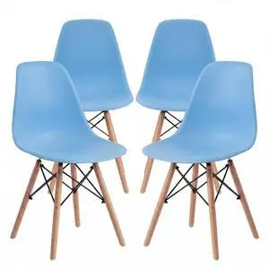 Modern Style Dining Chair Mid Century Modern DSW Chair, Shell Lounge Plastic Chair for Kitchen, Dining, Bedroom, Living Room Side Chairs Set of 4 Modern Style Dining Chair Mid Century Modern DSW Chair, Shell Lounge Plastic Chair for Kitchen, Dining, Bedroom, Living Room Side Chairs Set of 4