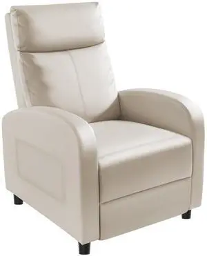 Recliner Chair, Recliner Sofa for Adults, Recliners Home Theater Seating with Lumbar Support, Reclining Sofa Chair for Living Room (Leather, Beige) Recliner Chair, Recliner Sofa for Adults, Recliners Home Theater Seating with Lumbar Support, Reclining Sofa Chair for Living Room (Leather, Beige)