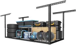 3x6 Overhead Garage Storage Adjustable Ceiling Rack 72" Length x 36" Width x 40" Height, 450lbs Weight Capacity, Hammertone, Classic Series 3x6 Overhead Garage Storage Adjustable Ceiling Rack 72" Length x 36" Width x 40" Height, 450lbs Weight Capacity, Hammertone, Classic Series