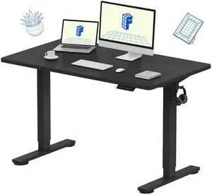 EN1 One-Piece Standing Desk, Electric Adjustable with 4 Memory Presets, 176 LBS Capacity, Stable & Quiet, Seamless Desktop for Home Office & Dual Monitors, 48"x24" Black EN1 One-Piece Standing Desk, Electric Adjustable with 4 Memory Presets, 176 LBS Capacity, Stable & Quiet, Seamless Desktop for Home Office & Dual Monitors, 48"x24" Black