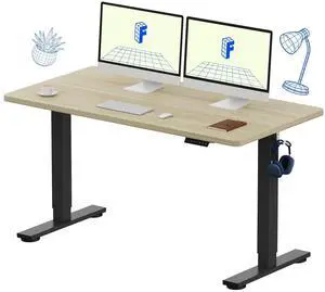 EN1 One-Piece Standing Desk, Electric Adjustable with 4 Memory Presets, 176 LBS Capacity, Stable & Quiet, Seamless Desktop for Home Office & Dual Monitors, 55"x28" White Wood Grain EN1 One-Piece Standing Desk, Electric Adjustable with 4 Memory Presets, 176 LBS Capacity, Stable & Quiet, Seamless Desktop for Home Office & Dual Monitors, 55"x28" White Wood Grain