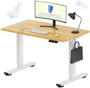 EN1 One-Piece Standing Desk, Electric Adjustable with 4 Memory Presets, 176 LBS Capacity, Stable & Quiet, Seamless Desktop for Home Office & Dual Monitors, 40"x24" Maple(White Frame) EN1 One-Piece Standing Desk, Electric Adjustable with 4 Memory Presets, 176 LBS Capacity, Stable & Quiet, Seamless Desktop for Home Office & Dual Monitors, 40"x24" Maple(White Frame)
