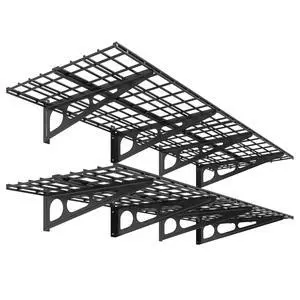 2-Pack 2x6ft Garage Shelving 24-inch-by-72-inch Heavy Duty Wall Mounted Shelves Garage Storage Rack Floating Shelves, 1400lbs Load Capacity, Black, Classic Series 2-Pack 2x6ft Garage Shelving 24-inch-by-72-inch Heavy Duty Wall Mounted Shelves Garage Storage Rack Floating Shelves, 1400lbs Load Capacity, Black, Classic Series