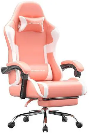 Dowinx Ergonomic Pink Gaming Chair with Footrest & Massage Lumbar, 2D-Linkage Armrests for Cute Aesthetic Esports Chair for Girls, Office, Home and Long Gaming Sessions, Pink Dowinx Ergonomic Pink Gaming Chair with Footrest & Massage Lumbar, 2D-Linkage Armrests for Cute Aesthetic Esports Chair for Girls, Office, Home and Long Gaming Sessions, Pink