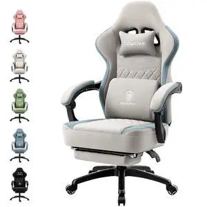 Dowinx Gaming Chair Breathable Fabric Game Chair with Gel Pad and Storage Bag, Comfortable Gamer Chair with Pocket Spring Cushion,Ergonomic Computer Chair with Footrest,Grey Dowinx Gaming Chair Breathable Fabric Game Chair with Gel Pad and Storage Bag, Comfortable Gamer Chair with Pocket Spring Cushion,Ergonomic Computer Chair with Footrest,Grey