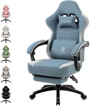 Dowinx Gaming Chair Breathable Fabric Game Chair with Gel Pad and Storage Bag, Comfortable Gamer Chair with Pocket Spring Cushion,Ergonomic Computer Chair with Footrest,Blue Dowinx Gaming Chair Breathable Fabric Game Chair with Gel Pad and Storage Bag, Comfortable Gamer Chair with Pocket Spring Cushion,Ergonomic Computer Chair with Footrest,Blue