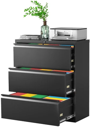 Metal Lateral File Cabinet with Lock, Steel Lateral Filing Cabinet 3 Drawer, Locking Office Home Wide Organization File Cabinet for Hanging Files Letter/Legal/F4/A4 Size(3Drawer/Black) Metal Lateral File Cabinet with Lock, Steel Lateral Filing Cabinet 3 Drawer, Locking Office Home Wide Organization File Cabinet for Hanging Files Letter/Legal/F4/A4 Size(3Drawer/Black)