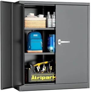 Locking Cabinet, Metal Storage Cabinets with Doors and Adjustment Shelves, 36" Garage Cabinets with Lock for Home, Office, File Pantry, Kitchen - Black Locking Cabinet, Metal Storage Cabinets with Doors and Adjustment Shelves, 36" Garage Cabinets with Lock for Home, Office, File Pantry, Kitchen - Black