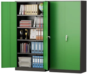 Metal Storage Cabinet, 72" Garage Cabinet with Doors and Shelves Lockable Steel Multifunctional Cabinets, File Cabinets for Home, Office, Warehouse(Black Green) Metal Storage Cabinet, 72" Garage Cabinet with Doors and Shelves Lockable Steel Multifunctional Cabinets, File Cabinets for Home, Office, Warehouse(Black Green)