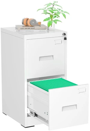 2 Drawer File Cabinet with Lock, Sturdy Metal Vertical Filing Cabinets for Home Office, Under Desk Paperwork Storage Fully Extendable Slides Letter Legal A4 Size 18x15x28 Inches, White 2 Drawer File Cabinet with Lock, Sturdy Metal Vertical Filing Cabinets for Home Office, Under Desk Paperwork Storage Fully Extendable Slides Letter Legal A4 Size 18x15x28 Inches, White