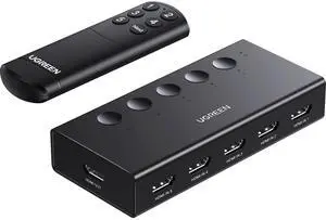 HDMI Switch 5 in 1 Out 4K@60Hz, HDMI Splitter with Remote 5 Port Switcher Selector Box Support 3D CEC HDR HDCP2.2 Compatible with PS5/4/3 Xbox Nintendo Switch Roku TV Fire Stick Black HDMI Switch 5 in 1 Out 4K@60Hz, HDMI Splitter with Remote 5 Port Switcher Selector Box Support 3D CEC HDR HDCP2.2 Compatible with PS5/4/3 Xbox Nintendo Switch Roku TV Fire Stick Black