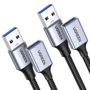 UGREEN 2 Pack USB Extension Cable, (1.5 FT+ 1.5 FT) USB 3.0 Extender Cable Nylon Braided Compatible with Webcam, Camera, Phone, USB hub, Mouse, Keyboard, Printer, Hard Drive, Headset UGREEN 2 Pack USB Extension Cable, (1.5 FT+ 1.5 FT) USB 3.0 Extender Cable Nylon Braided Compatible with Webcam, Camera, Phone, USB hub, Mouse, Keyboard, Printer, Hard Drive, Headset