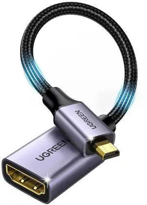 Micro HDMI to HDMI Adapter, Micro HDMI to Female HDMI Aluminum HDMI Cable Adapter Supports 4K 3D 1080P, Compatible with Raspberry Pi 5/4/Pi 500, GoPro Hero 7 Nikon B500, 8 Inch Grey Micro HDMI to HDMI Adapter, Micro HDMI to Female HDMI Aluminum HDMI Cable Adapter Supports 4K 3D 1080P, Compatible with Raspberry Pi 5/4/Pi 500, GoPro Hero 7 Nikon B500, 8 Inch Grey