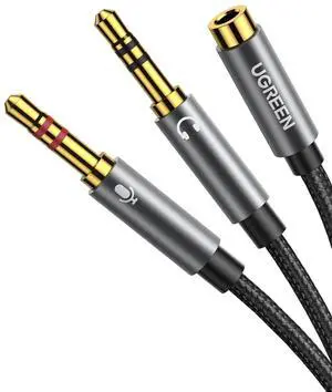 Headphone Splitter for Computer 3.5mm Female to 2 Dual 3.5mm Male Braided Audio Splitter Cable Microphone Stereo Jack Earphones Port Cord Gaming Headset to PC Laptop Adapter Black Headphone Splitter for Computer 3.5mm Female to 2 Dual 3.5mm Male Braided Audio Splitter Cable Microphone Stereo Jack Earphones Port Cord Gaming Headset to PC Laptop Adapter Black