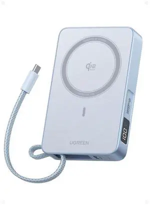 UGREEN MagFlow 10000mAh Qi2 25W Wireless Power Bank Built-in Cable | Qi2 25W fastest wireless, built-in cable, 30W PD wired. MagSafe compatible. for 17/12 UGREEN MagFlow 10000mAh Qi2 25W Wireless Power Bank Built-in Cable | Qi2 25W fastest wireless, built-in cable, 30W PD wired. MagSafe compatible. for 17/12