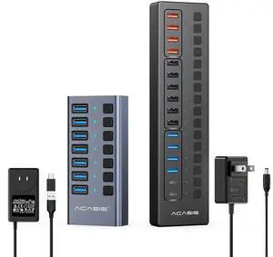 16&10 Ports USB 3.2 Hub Bundle with Powered USB 3.0 Hub, Include 26 * 10Gbps USB 3.2 A, 2*USB C 3.0+4 Smart Charging Port, 96W & 60& 48WPower Adapter, USB Hub for PC/Laptop, Computer 16&10 Ports USB 3.2 Hub Bundle with Powered USB 3.0 Hub, Include 26 * 10Gbps USB 3.2 A, 2*USB C 3.0+4 Smart Charging Port, 96W & 60& 48WPower Adapter, USB Hub for PC/Laptop, Computer