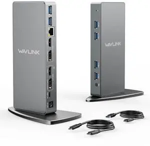 USB 3.0 Dual 4K@60Hz Laptop Docking Station for Thunderbolt 5/4/3, USB-C/A Windows, MacOS(Mac M1-M5,MacBook Neo), ChromeOS (2X HDMI, 2X Display Port, LAN, 6 USB 3.0, Audio) USB 3.0 Dual 4K@60Hz Laptop Docking Station for Thunderbolt 5/4/3, USB-C/A Windows, MacOS(Mac M1-M5,MacBook Neo), ChromeOS (2X HDMI, 2X Display Port, LAN, 6 USB 3.0, Audio)