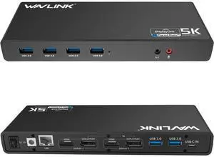 USB C Universal Laptop Docking Station, Dual 4K@60Hz Display & 5K Single Video Display for Laptop and PCs (2x4K@60Hz HDMI, 2x 4K@60Hz Display Port, Gigabit Ethernet, 6 USB 3.0, Audio) USB C Universal Laptop Docking Station, Dual 4K@60Hz Display & 5K Single Video Display for Laptop and PCs (2x4K@60Hz HDMI, 2x 4K@60Hz Display Port, Gigabit Ethernet, 6 USB 3.0, Audio)