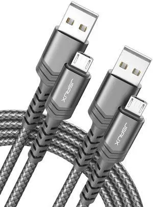 Micro USB Cable for Android, (2-Pack 6.6FT) Micro USB Android Charger Cable Nylon Braided Cord Compatible with Galaxy S7 S6 J7 Edge Note 5, Kindle. MP3 and More-Grey Micro USB Cable for Android, (2-Pack 6.6FT) Micro USB Android Charger Cable Nylon Braided Cord Compatible with Galaxy S7 S6 J7 Edge Note 5, Kindle. MP3 and More-Grey