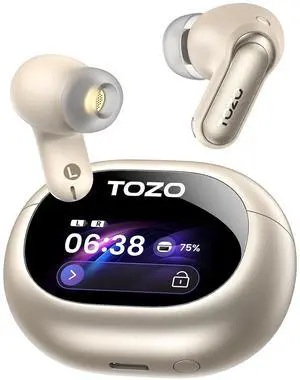 NC20 Pro Active Noise Cancelling Wireless Earbuds with Smart Touch Screen, LDAC Hi-Res Audio, Stereo Bass, 6 Mics AI Call Ear Buds, 80H Playtime, IPX8 Waterproof, 32 EQ via App, Wireless Charging NC20 Pro Active Noise Cancelling Wireless Earbuds with Smart Touch Screen, LDAC Hi-Res Audio, Stereo Bass, 6 Mics AI Call Ear Buds, 80H Playtime, IPX8 Waterproof, 32 EQ via App, Wireless Charging