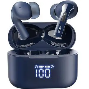 T20 Wireless Earbuds Bluetooth Headphones 48.5 Hrs Playtime with LED Digital Display, IPX8 Waterproof, Dual Mic Call Noise Cancelling 10mm Broad Range Speakers, New Version T20 Wireless Earbuds Bluetooth Headphones 48.5 Hrs Playtime with LED Digital Display, IPX8 Waterproof, Dual Mic Call Noise Cancelling 10mm Broad Range Speakers, New Version