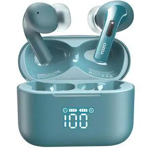 T20 Wireless Earbuds Bluetooth Headphones 48.5 Hrs Playtime with LED Digital Display, IPX8 Waterproof, Dual Mic Call Noise Cancelling 10mm Broad Range Speakers with Wireless Charging Case Green T20 Wireless Earbuds Bluetooth Headphones 48.5 Hrs Playtime with LED Digital Display, IPX8 Waterproof, Dual Mic Call Noise Cancelling 10mm Broad Range Speakers with Wireless Charging Case Green