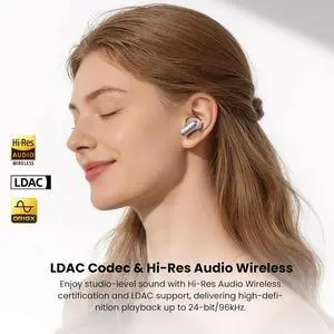 NC20 Pro Active Noise Cancelling Wireless Earbuds with Smart Touch Screen, LDAC Hi-Res Audio, Stereo Bass, 6 Mics AI Call Ear Buds, 80H Playtime, IPX8 Waterproof, 32 EQ via App, Wireless Charging NC20 Pro Active Noise Cancelling Wireless Earbuds with Smart Touch Screen, LDAC Hi-Res Audio, Stereo Bass, 6 Mics AI Call Ear Buds, 80H Playtime, IPX8 Waterproof, 32 EQ via App, Wireless Charging