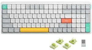 Air96 V2 Wireless Mechanical Keyboard,100 Keys RGB Backlit Keyboard,Supports Bluetooth 5.1,2.4G and Wired Connection,for PC/Laptop/Windows/Mac -White Gateron Aloe Switch Air96 V2 Wireless Mechanical Keyboard,100 Keys RGB Backlit Keyboard,Supports Bluetooth 5.1,2.4G and Wired Connection,for PC/Laptop/Windows/Mac -White Gateron Aloe Switch