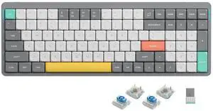 Air96 V2 Wireless Mechanical Keyboard,100 Keys Gaming Keyboard,Supports Bluetooth 5.1,2.4G and Wired Connection,for PC/Laptop/Windows/Mac -Grey Gateron Blue Switch Air96 V2 Wireless Mechanical Keyboard,100 Keys Gaming Keyboard,Supports Bluetooth 5.1,2.4G and Wired Connection,for PC/Laptop/Windows/Mac -Grey Gateron Blue Switch